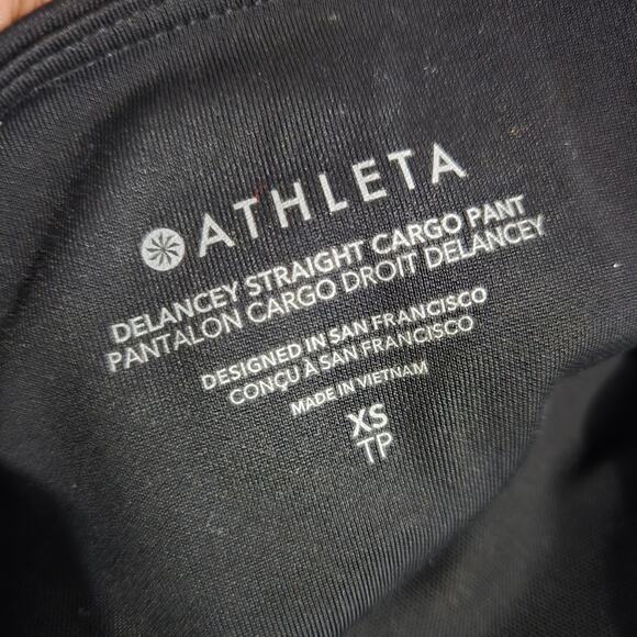 Athleta Delancey Straight Cargo Pants Black Straight Leg Pull On High Waist XS - Picture 7 of 15